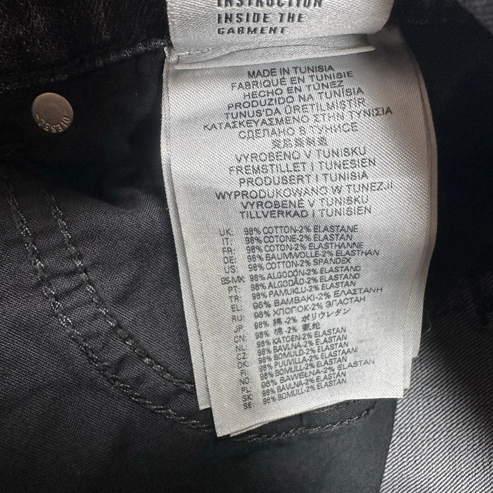 Diesel Jeans Mens 32x32 Black Denim Slim D-Strukt Stretch Distressed Grunge - Picture 10 of 11